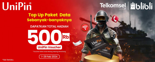 Top Up Paket Data Sebanyak-banyaknya, Bonus UniPin Voucher up to 500rb!